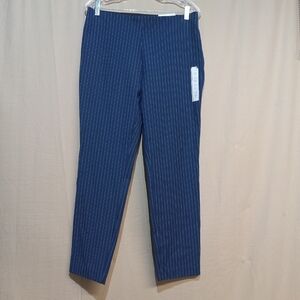 A New Day Women's Navy Pinstripe Pants Skinny Ankle Size 10R Stretch Blue